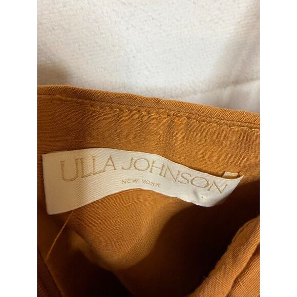 Ulla Johnson Maxi Drs Sz 4 Mustard Rouched Boho Chic Classy Ruffles Pockets - Picture 4 of 6